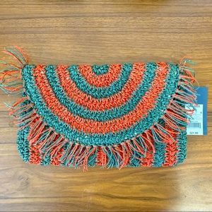 NWT! Raffia Clutch